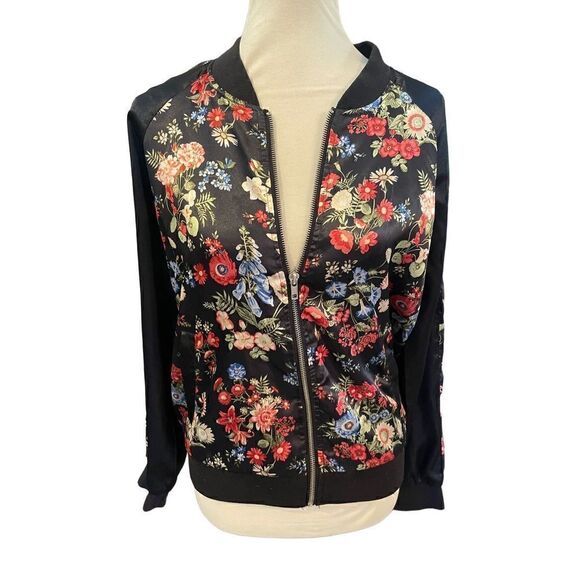 No Boundaries Multi-Color Floral Long Sleeve Full Zip Jacket Size L (11-13) Juni - Picture 6 of 10